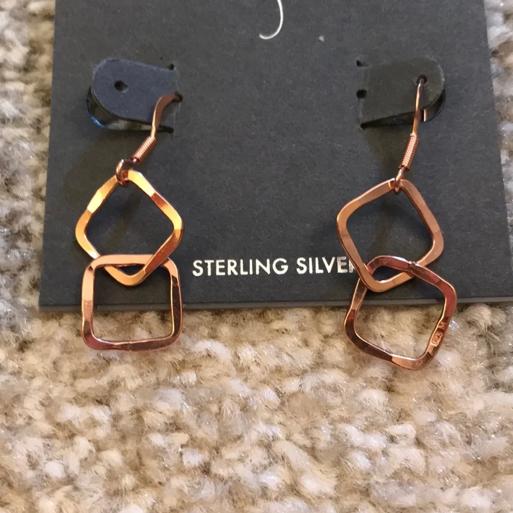 NEW Rose Gold Sterling Silver Earrings
